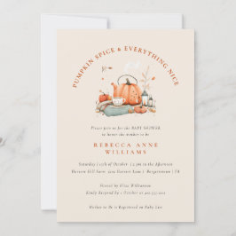Convite Pumpkin Spice e tudo o que é legal - Chá de fralda