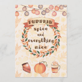 Convite Pumpkin Spice Fall Wreath Janto de Ação de Graças