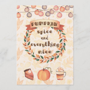 Convite Pumpkin Spice Fall Wreath Janto de Ação de Graças