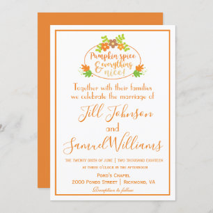 Convite Pumpkin Spice Lovely Wedes