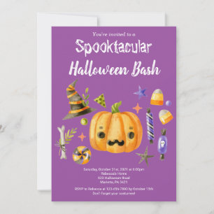 Convite Pumpkin Spooktacular do Halloween Bash Party Puro
