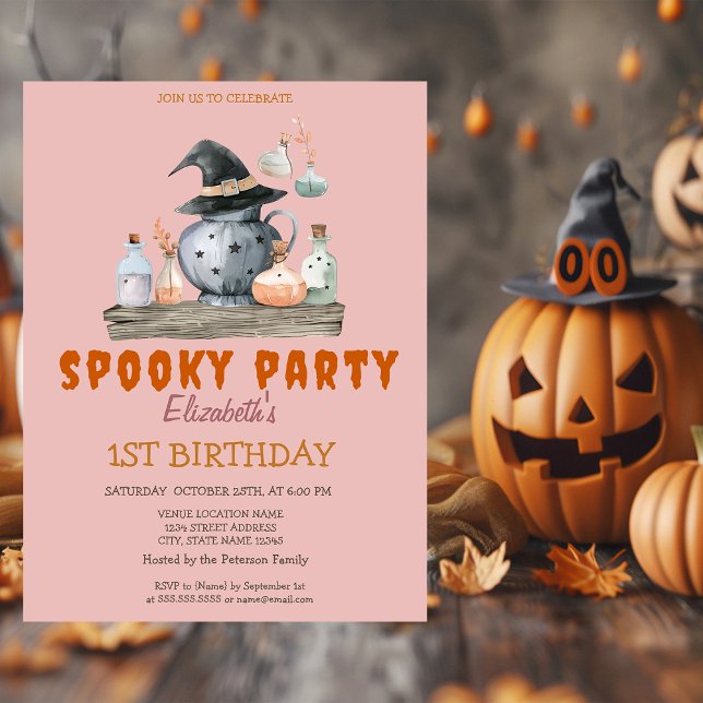 Convite Pumpkin Spooky Party Strik Aniversário (Criador carregado)