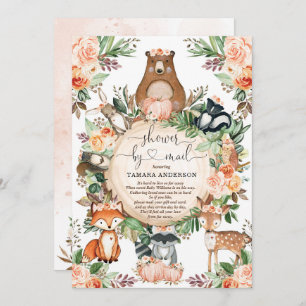 Convite Pumpkin Woodland Animais Selvagens Chás Por Correi