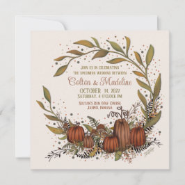 Convite Pumpkin Wreath Fall Autumn Inspirivity Weding