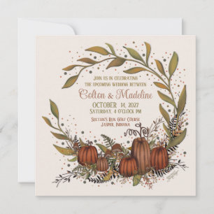 Convite Pumpkin Wreath Fall Autumn Inspirivity Weding