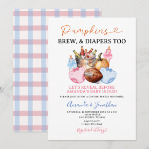 Convite Pumpkins Brew & Fraldas para a Revelação de Gênero