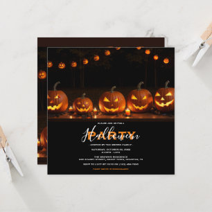 Convite Pumpkins e Velas Festa de Halloween