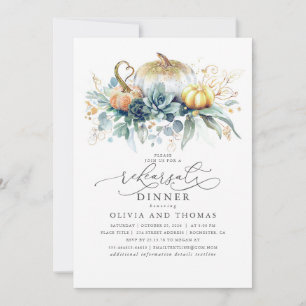 Convite Pumpkins Suculenta Janto de ensaio Greenery Fall