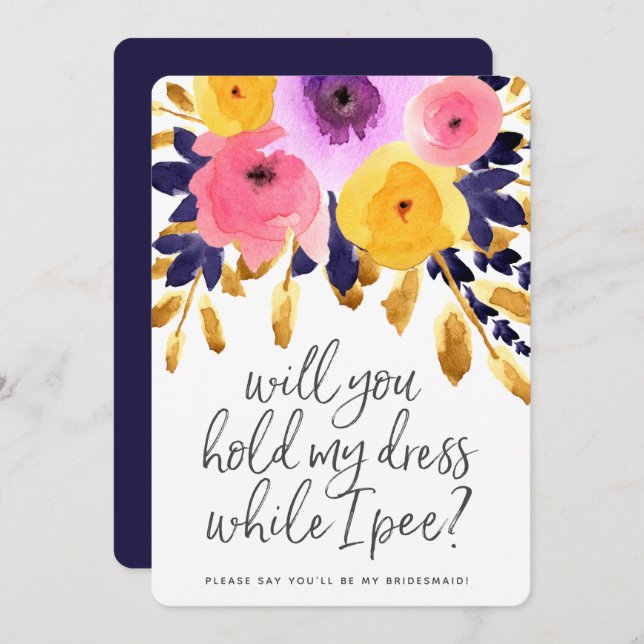 Convite Punchy Petals | Festa de Casamento (Frente/Verso)