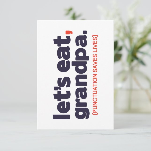 Convite Punctuation saves lives (Em pé/Frente)