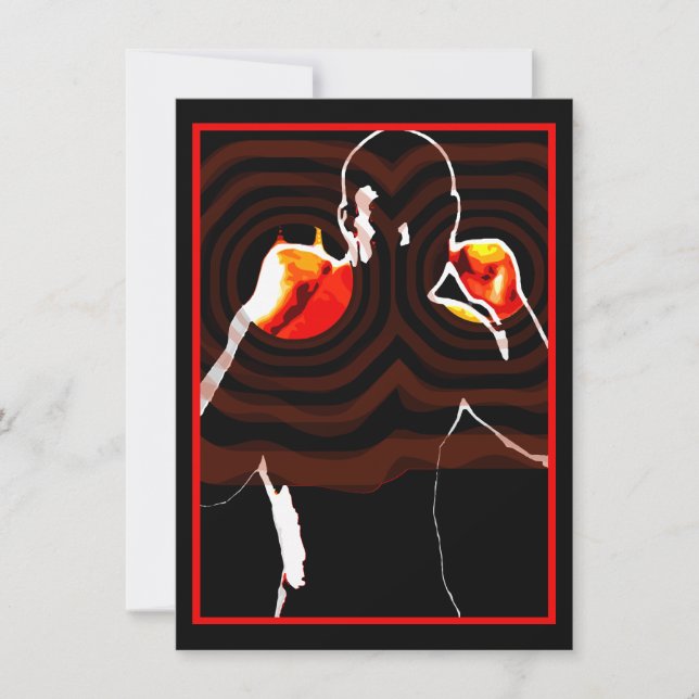 Convite punhos do encaixotamento do fogo (Frente)