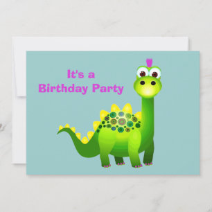 Convite Punk Dino Verde