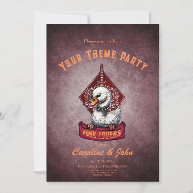 Convite Punk Swan: O rebelde preso. (Frente)