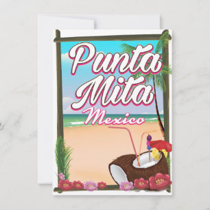 Convite Punta Mita, México pôster de viagem de praia