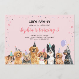 Convite Puppy Birthday Convide Cachorro Festa Pawty Girl
