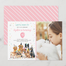 Convite Puppy Birthday Convide Cachorro Festa Pawty Girl