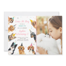 Puppy Birthday Convide Cachorro Festa Pawty Girl