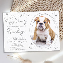 Convite Puppy Dog Aniversário Personalizado Pet Foto Silve