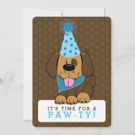 Convite Puppy Dog Photo Paw-ty Birthday