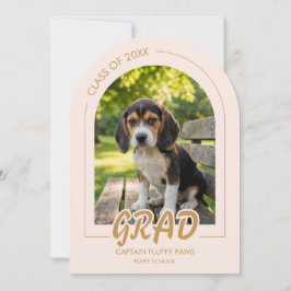 Convite Puppy Graduation Blush Pink Gold Modern Photos