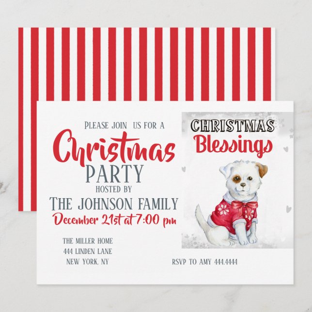 Convite Puppy Natal (Frente/Verso)
