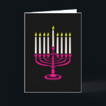 Convite purificador de menorah hanukkah rosa quente<br><div class="desc">"menorah hanukkah rosa quente", "hanukkah rosa", "menorah rosa rosa", "hanukkah menorah", menorah, "feliz hanukkah", canukah, hannukah, Hanukkah, "feriados judeus"</div>