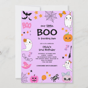 Convite Puro Nosso Pequeno segundo aniversário de Hallowee