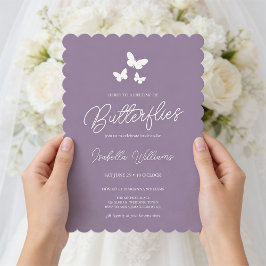 Convite Purple A Lifetime of Butterflies Chá de panela
