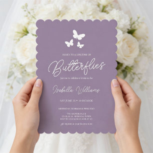 Convite Purple A Lifetime of Butterflies Chá de panela