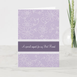 Convite Purple Best Friend Bridesmaid Invitation Card