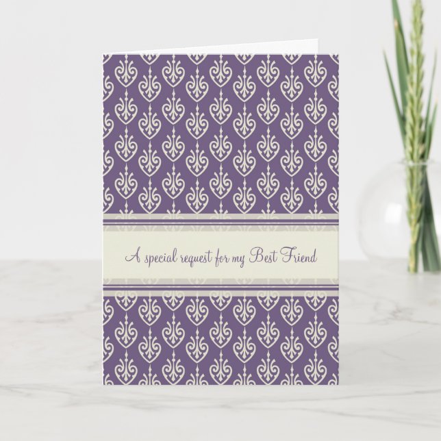 Convite Purple Best Friend Matron of Honor Invitation Card (Frente)