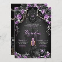 Purple Black Gothene Princess Halloween Quinceañer
