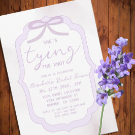 Convite Purple Bow Watercolor Bridal Shower