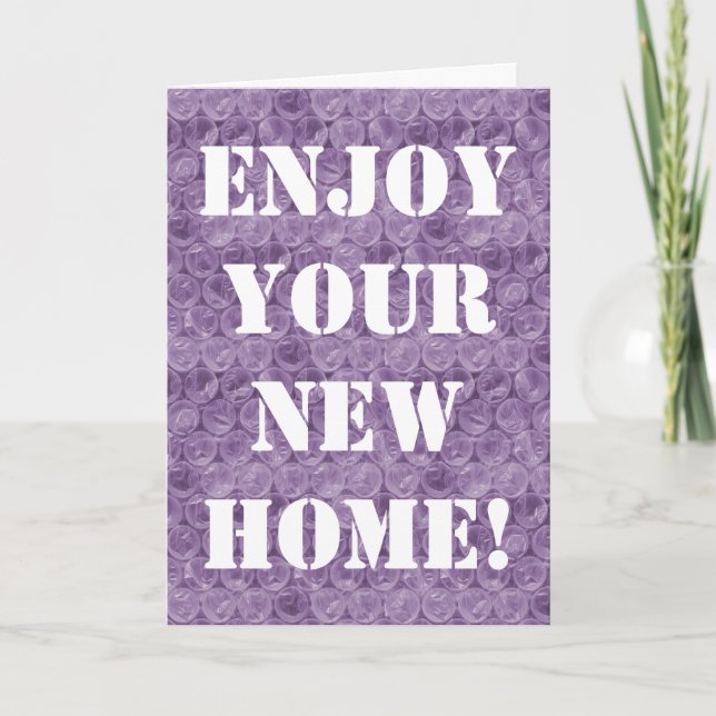 Convite Purple bubble wrap housewarming (Frente)