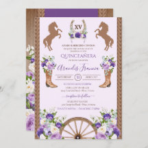 Purple Charra Quinceanera Floral Russo Ocidental