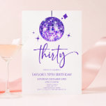 Convite Purple Disco Ball 3aniversário de 30 anos<br><div class="desc">Este é um Convite de festas de 30 aniversário de 30 anos de Bola de Disco Roxo!</div>