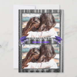 Convite Purple double Celebration Graduation Party 2 photo