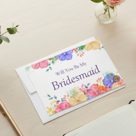 Convite Purple Floral Você Será Minha Proposta De Bridesma