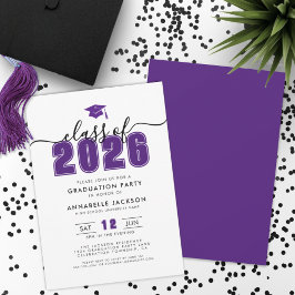 Convite Purple Graduation Party