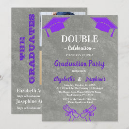 Convite Purple joint Celebration Graduation Party 2 photos