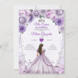 Convite Purple Lilac Mis Quince 15 Anos Crown Quinceañera<br><div class="desc">Quinceañera Purple Lilac Silver Crown Convite Mis Quince 15 Anos,  16 Anos,  Aniversário, </div>