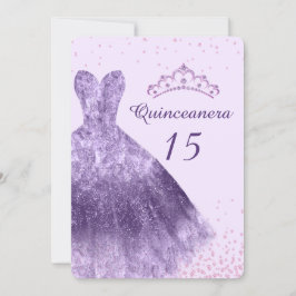 Convite Purple Lilac Quinceanera Party Dress Gown 15