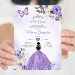 Convite Purple Mis Quince Lavanda 15 Anos Silver Crown<br><div class="desc">Quinceañera Purple Lavanda Silver Crown Convite Mis Quince 15 Anos,  16 Anos,  Aniversário, </div>
