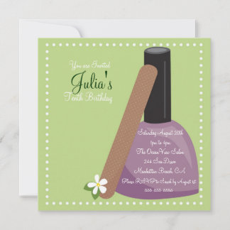 Convite Purple Nail Polish Birthday Invite