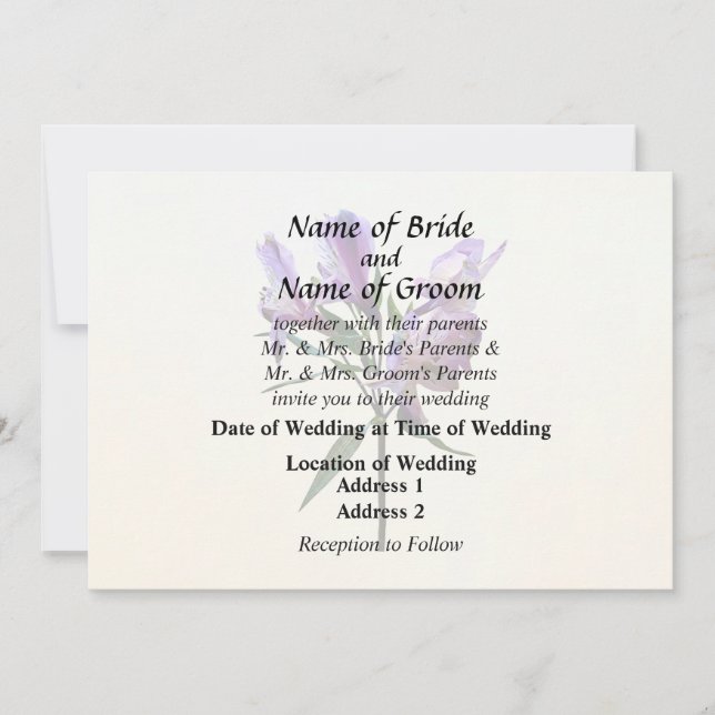 Convite Purple Peruvian Lily (Frente)