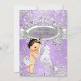 Convite Purple Princess Winter Chá de fraldas Brunette