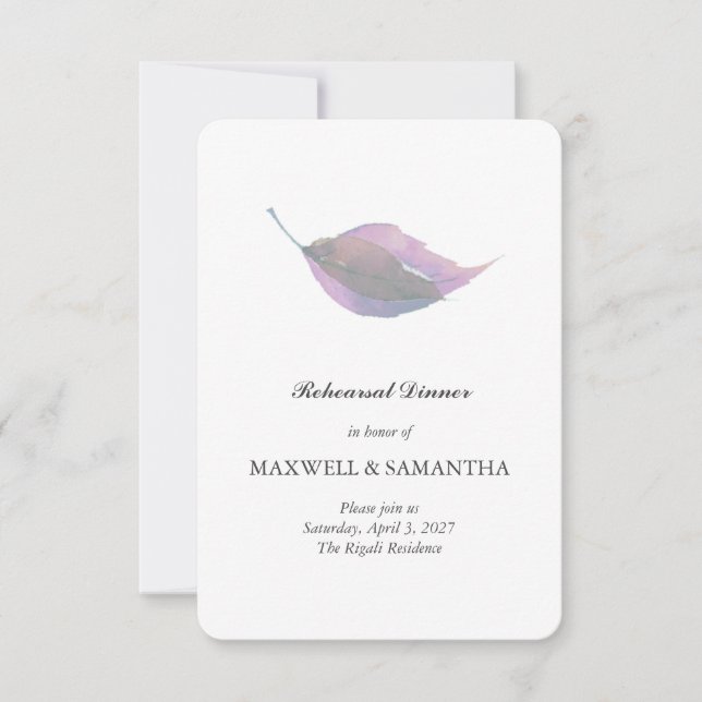 Convite Purple Rehearsal Dinner Invitation  (Frente)