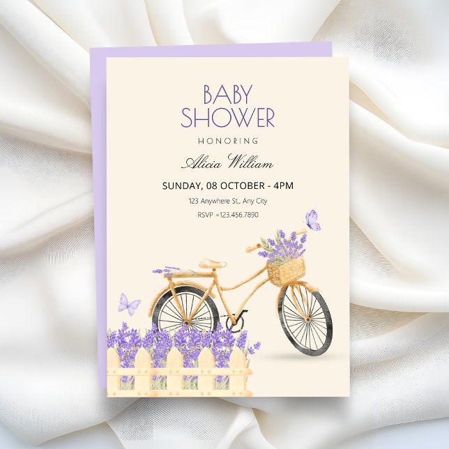 Convite Purple spring baby shower (Criador carregado)