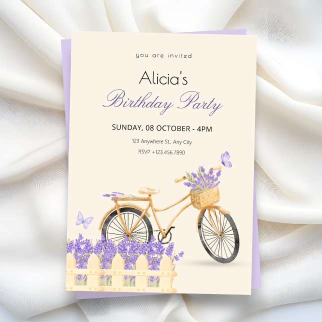 Convite Purple spring birthday (Criador carregado)