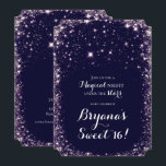 Convite Purple Starry Night Sky Celestial Sweet 16<br><div class="desc">personalizar para qualquer evento</div>